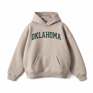 Oklahoma State Pride Hoodie in Gray Apricot / Forest Green