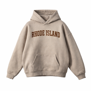 Rhode Island State Pride Hoodie in Gray Apricot / Brown