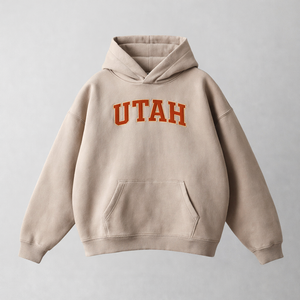 Utah State Pride Hoodie in Gray Apricot / Rust