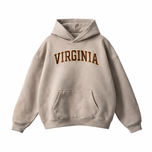Virginia State Pride Hoodie in Gray Apricot / Brown