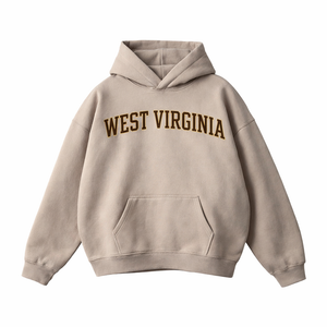 West Virginia State Pride Hoodie in Gray Apricot / Brown