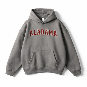 Alabama State Pride Hoodie in Gray Coffee / Dull Red