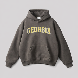 Georgia State Pride Hoodie in Gray Coffee / Cream