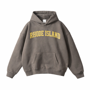 Rhode Island State Pride Hoodie in Gray Coffee / Cream