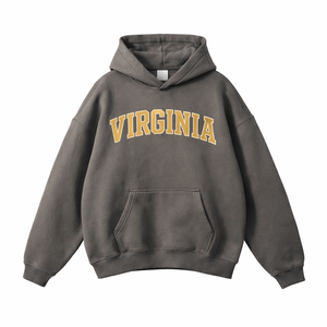 Virginia State Pride Hoodie in Gray Coffee / Sand