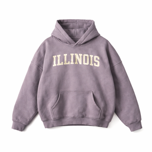 Illinois State Pride Hoodie in Light Purple / White