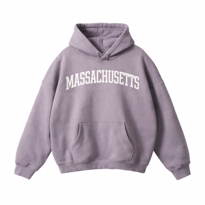 Massachusetts State Pride Hoodie in Light Purple / White