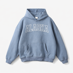 Alaska State Pride Hoodie in Medium Blue / White