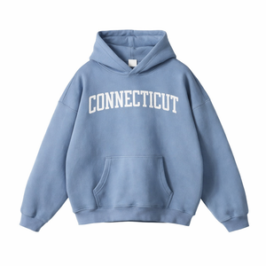 Connecticut State Pride Hoodie in Medium Blue / White