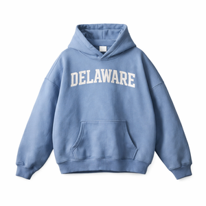 Delaware State Pride Hoodie in Medium Blue / White