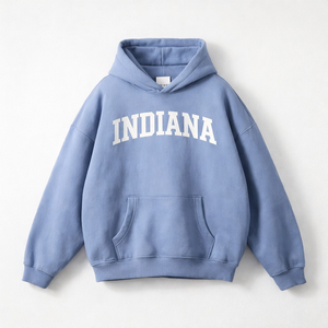 Indiana State Pride Hoodie in Medium Blue / White