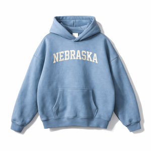 Nebraska State Pride Hoodie in Medium Blue / White
