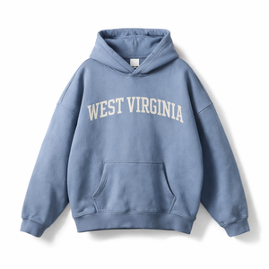 West Virginia State Pride Hoodie in Medium Blue / White