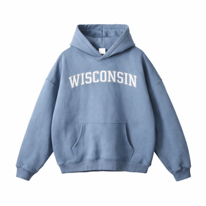 Wisconsin State Pride Hoodie in Medium Blue / White