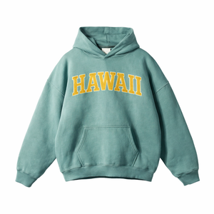 Hawaii State Pride Hoodie in Medium Green / Sand