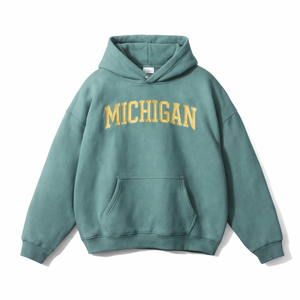 Michigan State Pride Hoodie in Medium Green / Cream