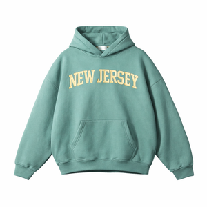 New Jersey State Pride Hoodie in Medium Green / Cream