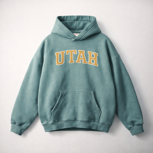 Utah State Pride Hoodie in Medium Green / Sand