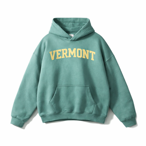 Vermont State Pride Hoodie in Medium Green / Cream