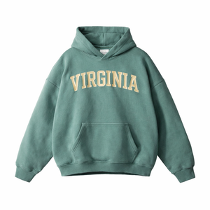 Virginia State Pride Hoodie in Medium Green / Cream