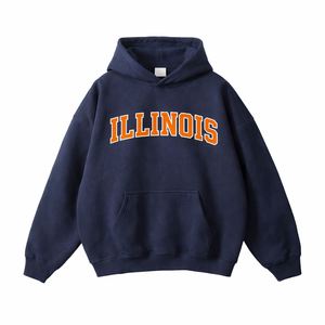 Illinois State Pride Hoodie in Navy / Orange