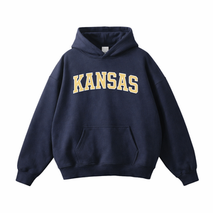 Kansas State Pride Hoodie in Navy / Wheat