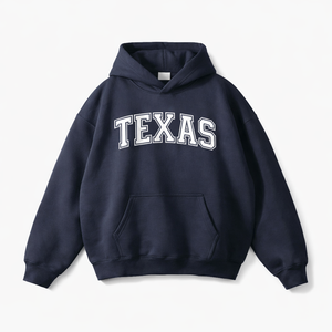 Texas State Pride Hoodie in Navy / White