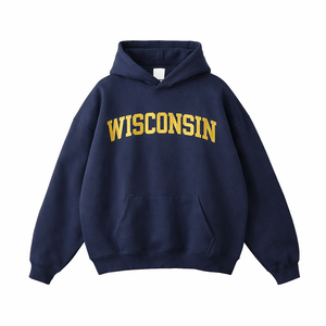 Wisconsin State Pride Hoodie in Navy / Cream