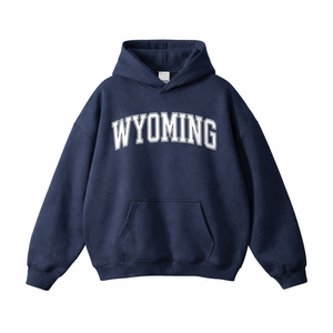 Wyoming State Pride Hoodie in Navy / White
