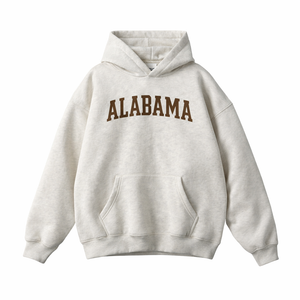 Alabama State Pride Hoodie in Oat Gray / Brown