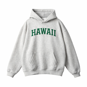 Hawaii State Pride Hoodie in Oat Gray / Teal