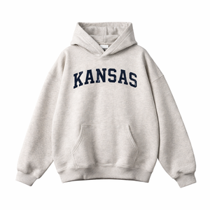 Kansas State Pride Hoodie in Oat Gray / Navy