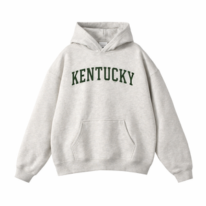 Kentucky State Pride Hoodie in Oat Gray / Forest Green