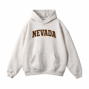 Nevada State Pride Hoodie in Oat Gray / Brown