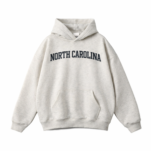 North Carolina State Pride Hoodie in Oat Gray / Navy
