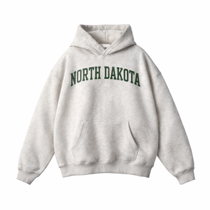 North Dakota State Pride Hoodie in Oat Gray / Forest Green