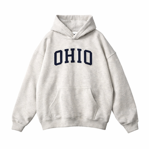 Ohio State Pride Hoodie in Oat Gray / Navy