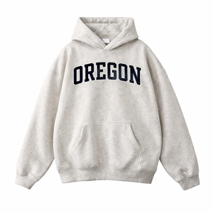 Oregon State Pride Hoodie in Oat Gray / Navy