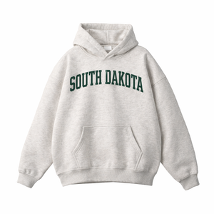 South Dakota State Pride Hoodie in Oat Gray / Forest Green