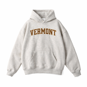Vermont State Pride Hoodie in Oat Gray / Brown
