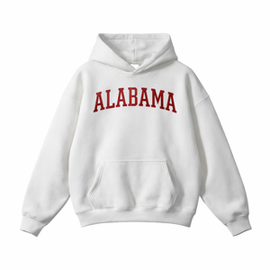 Alabama State Pride Hoodie in White / Black