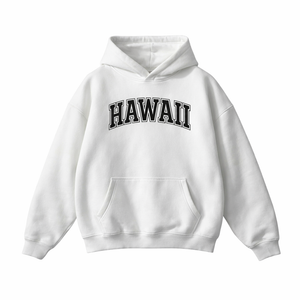 Hawaii State Pride Hoodie in White / Black