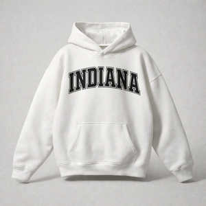Indiana State Pride Hoodie in White / Black