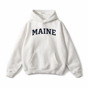 Maine State Pride Hoodie in White / Navy