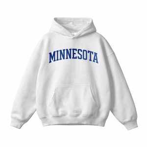 Minnesota State Pride Hoodie in White / Klein Blue