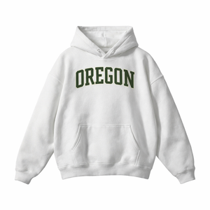 Oregon State Pride Hoodie in White / Medium Green