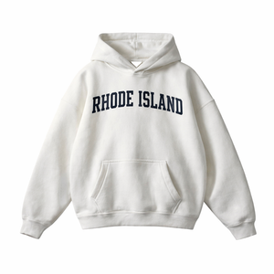 Rhode Island State Pride Hoodie in White / Navy