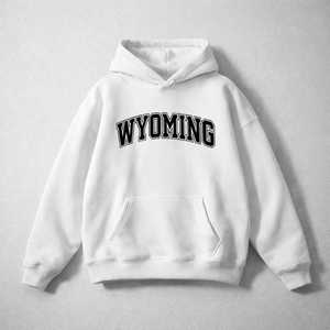 Wyoming State Pride Hoodie in White / Black