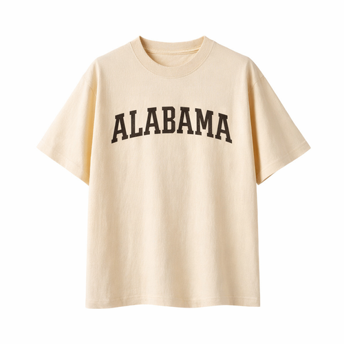 Alabama State Pride T-Shirt in Cream / Brown