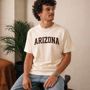 Arizona State Pride T-Shirt in Cream / Brown — lifestyle 2